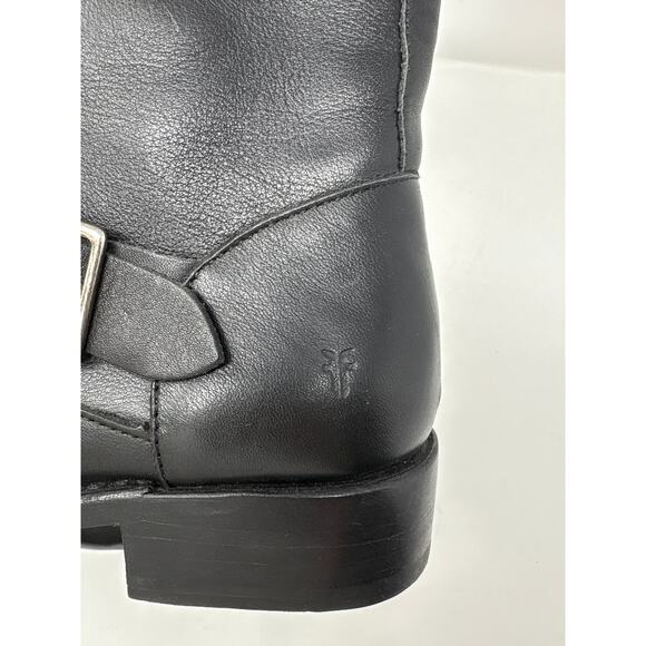 Frye Vicky Engineer Black Buckle Motorcycle Boot  Leather Size 7 - Picture 7 of 10